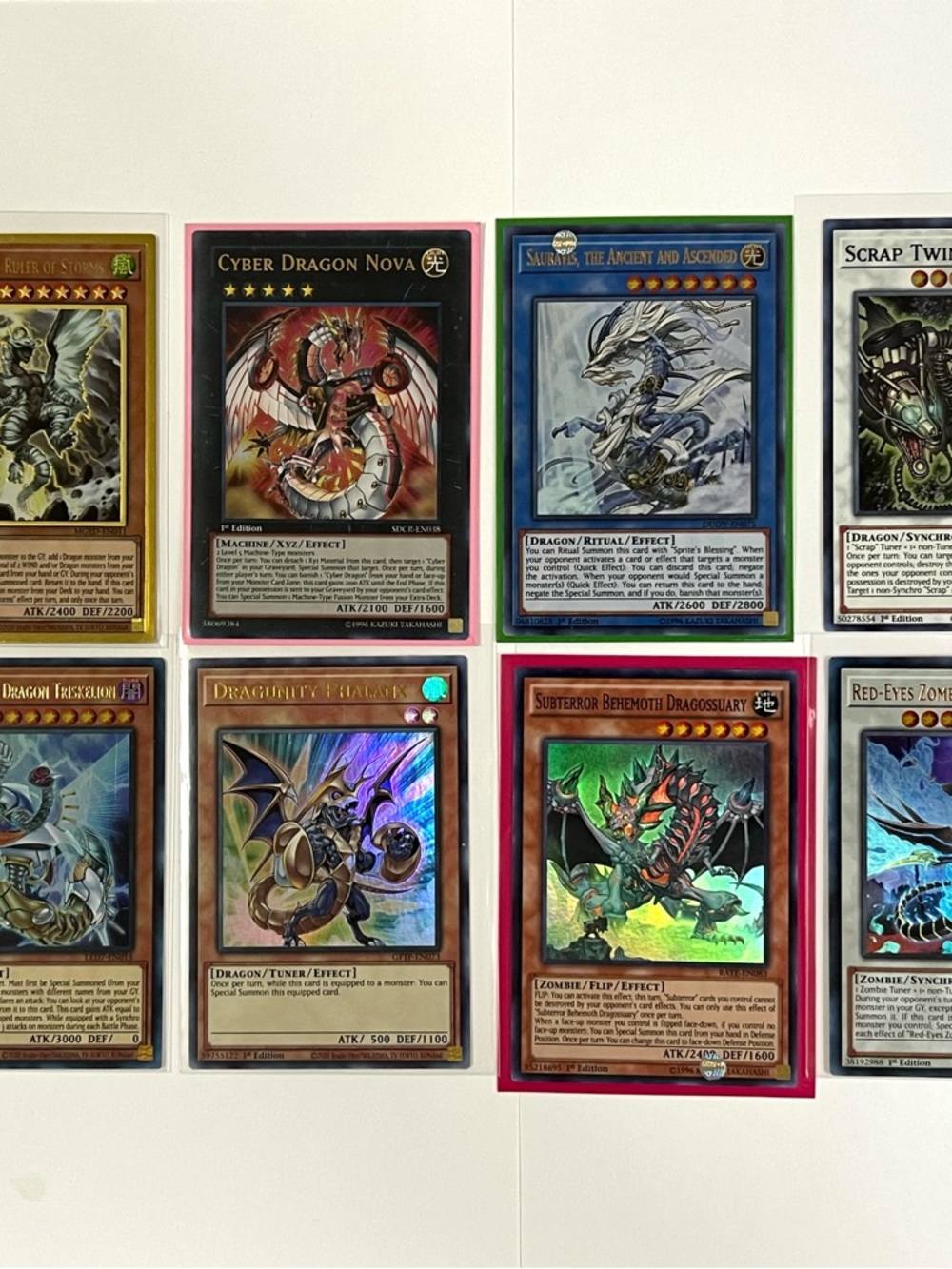 Set of 8 Dragon Yu-Gi-Oh Cards NM